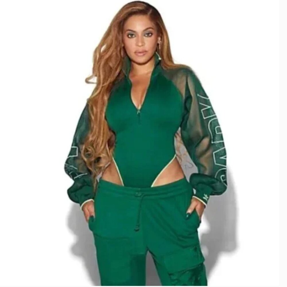 Ivy Park Green Adidas Mesh Bodysuit
